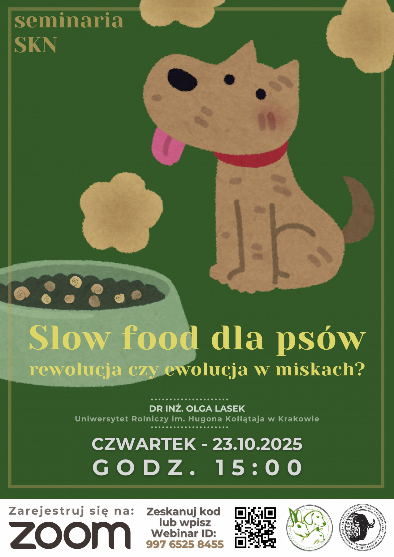 Plakat informacyjny Slow food dla psów - rewolucja czy ewolucja w miskach?