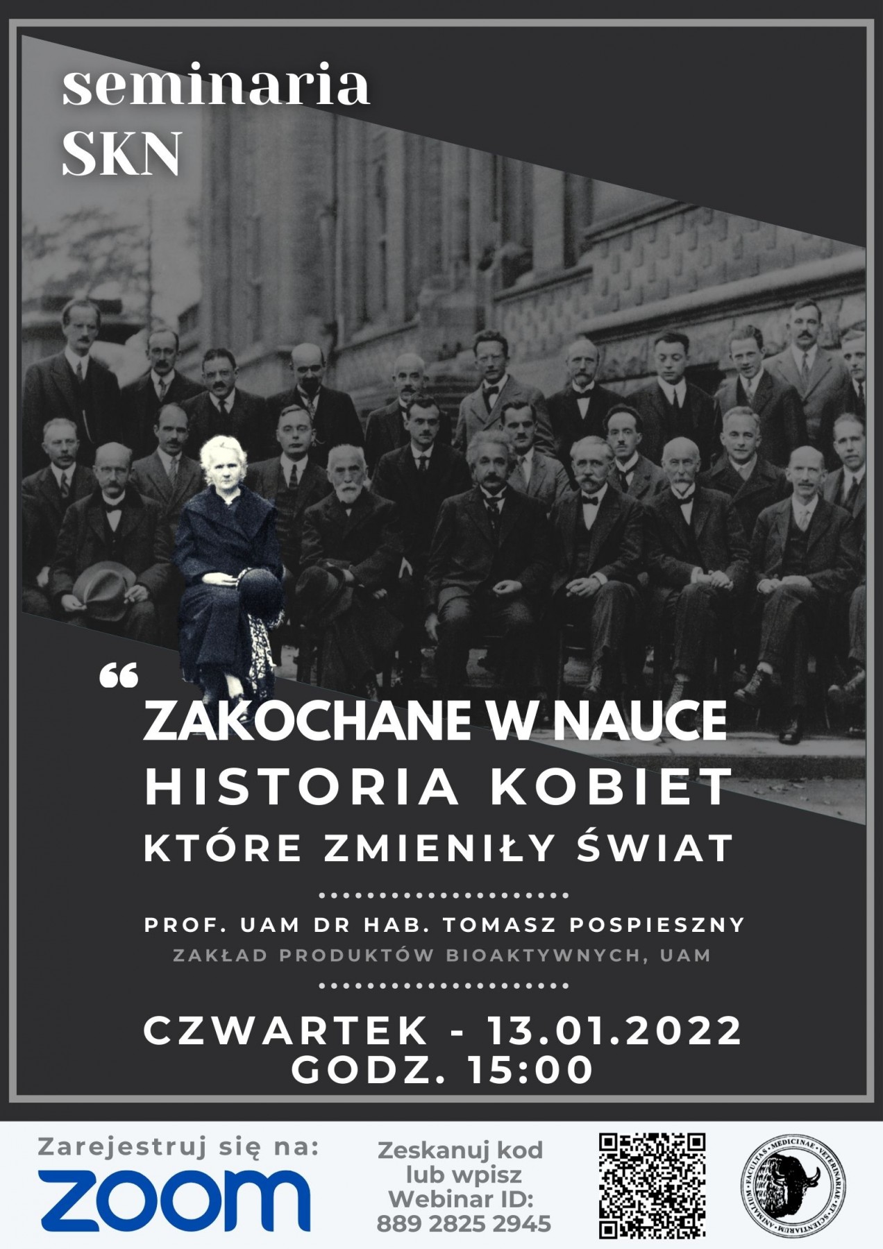 Seminarium SKN; 13.01.2022; Zakochane w nauce. Historia kobiet, które zmieniły świat