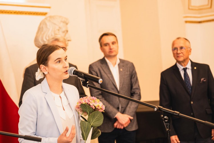 lek. wet. Agata Augustyniak podczas prezentacji swoich osiągnięć naukowych