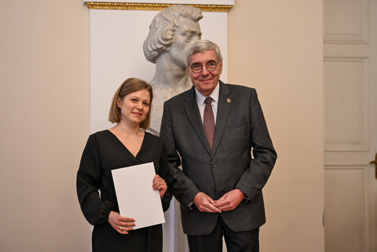 Dr Barbara Kruszyńska wraz z Przewodniczącym Rady Miasta Grzegorzem Ganowiczem.