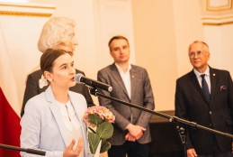 lek. wet. Agata Augustyniak podczas prezentacji swoich osiągnięć naukowych