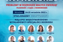 Plakat informacyjny nt. XVI Kongres Wrocław-Rozród małych Zwierząt, 24-25 września 2022