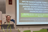 Julia Sznajder podczas prezentacji pracy: Wpływ nanocząstek tlenku cynku na emisję metanu u jagniąt zakażonych Haemonchus contortus